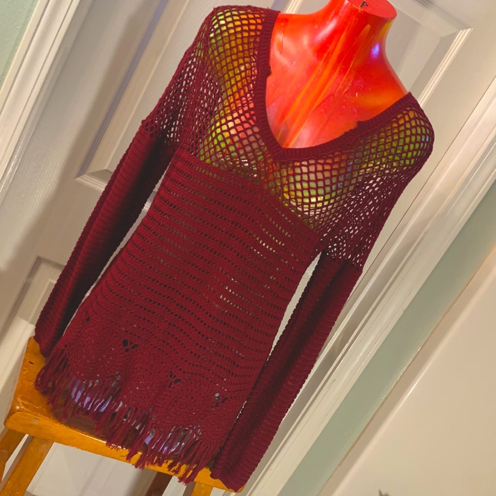 NINE WEST VINTAGE AMERICA COLLECTION Crochet Festive Boho Top